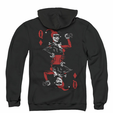 Harley Quinn Queen of Diamonds Men's Black Zip-Up Hoodie