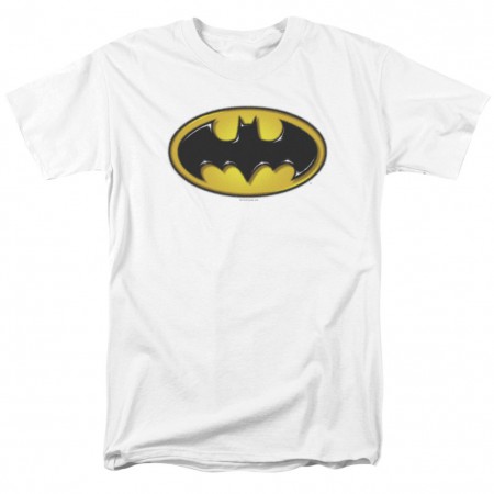 Batman Airbrushed Logo Men's White T-Shirt