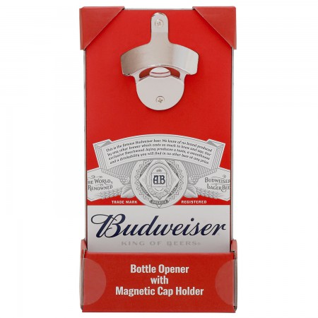 Budweiser Bottle Opener With Magnetic Cap Catcher