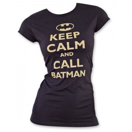 Batman Keep Calm Women's Black T-Shirt