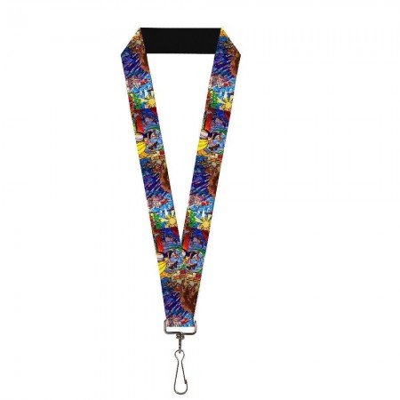 Beauty And The Beast Colorful Stained Glass Lanyard
