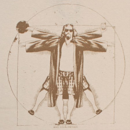 The Big Lebowski Vitruvian Da Vinci Men's Tan Graphic T-Shirt