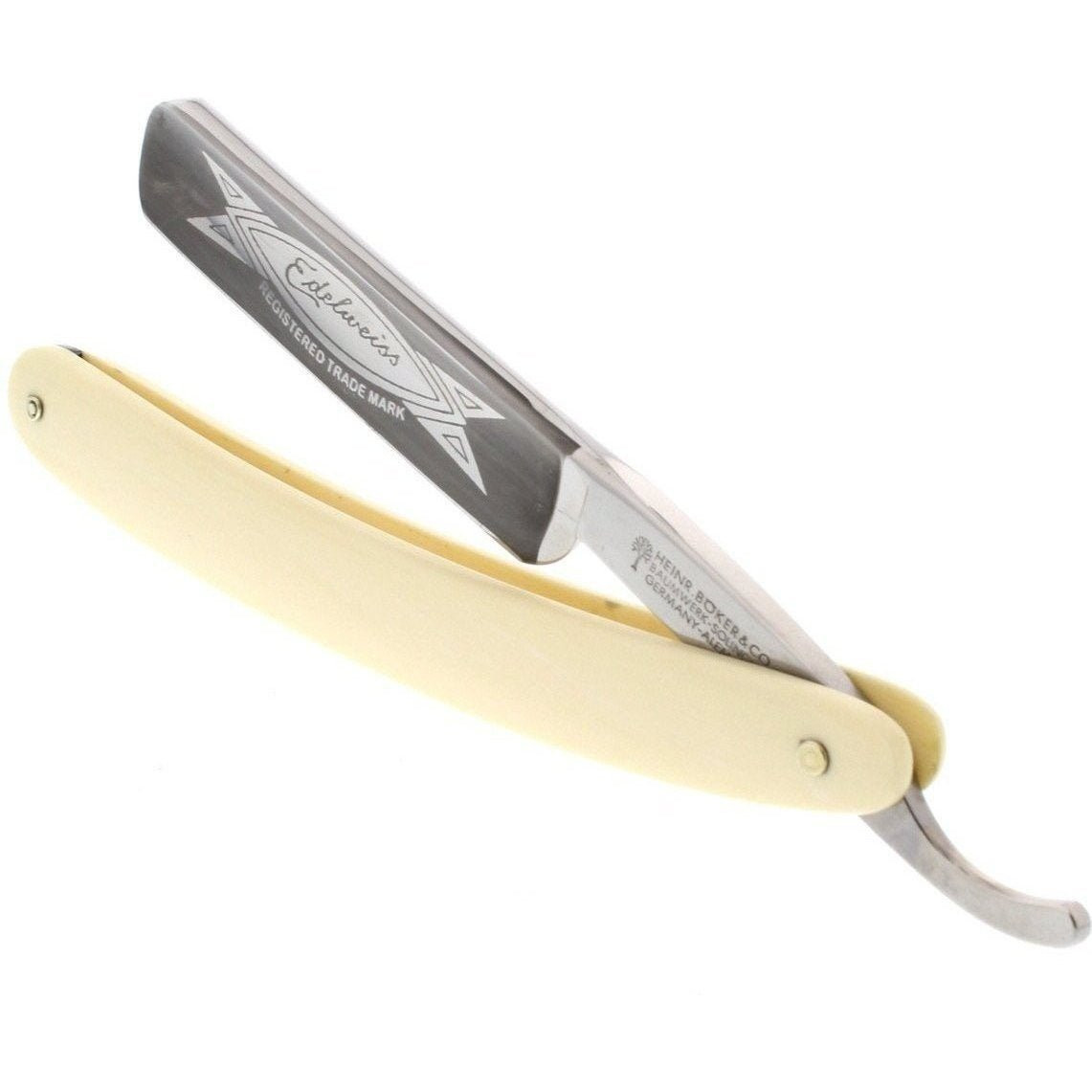 Product image 3 for Boker 5/8" Edelweiss Faux Ivory Straight Razor