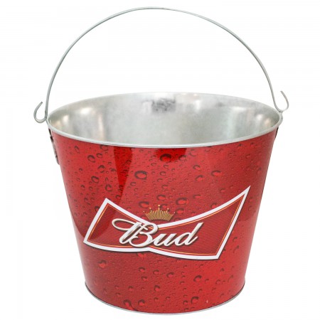 Budweiser metal pail bucket NEW UNUSED Bud 