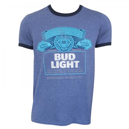 Bud Light Men's Heather Blue Ringer T-Shirt