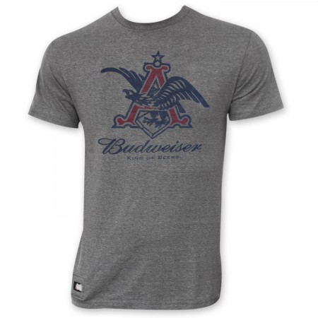 Budweiser Men's Gray Pop Top Vintage Eagle Logo T-Shirt