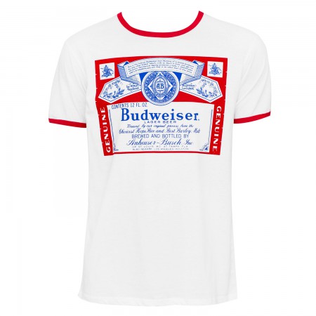 Budweiser Men's White Ringer T-Shirt