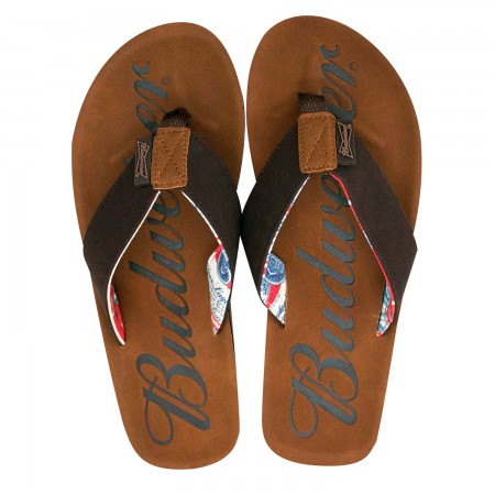 Mens Bud Light Sandals Flip Flop Bud Men's Sizes Beach Sandals 2 Sizes 