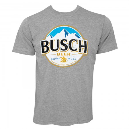 Busch Men's Grey Round Logo T-Shirt