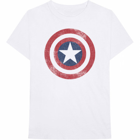 Captain America Distressed Shield Logo T-Shirt
