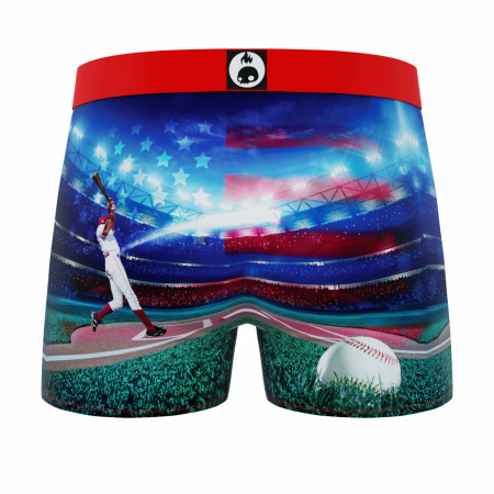 Crazy Boxer Baseball Home Run Shot Scene Men's Boxer Briefs