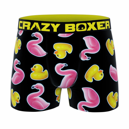 Crazy Boxer Rubber Ducky and Flamigos Men's Boxer Briefs