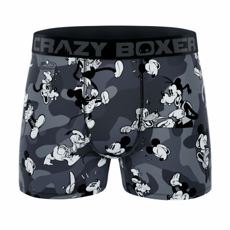 Crazy Boxer Disney Mickey Mouse In Black and White Boxer Briefs