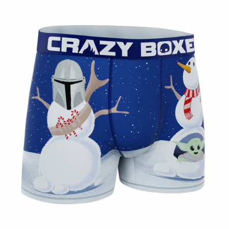 Crazy Boxer Star Wars The Mandalorian and The Child Grogu Snowmen Men's Boxer Briefs