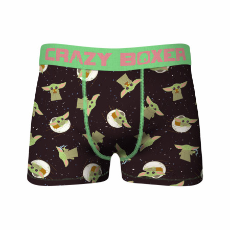 Star Wars The Mandalorian & The Child Pods All Over Print 2-Pack of Crazy Boxer Briefs