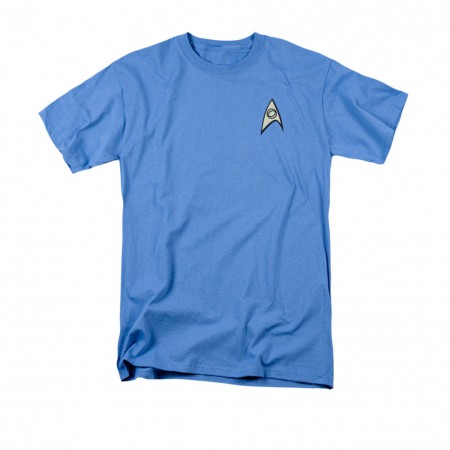 Star Trek TOS Science Uniform Costume Blue T-Shirt