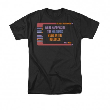 Star Trek What Happens In The Holodeck Black T-Shirt