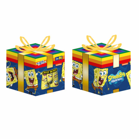 Crazy Boxers SpongeBob SquarePants Faces Boxer Briefs in Present Box