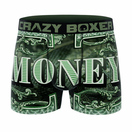 Crazy Boxers Money Dollar Signs Boxer Briefs in Benjamins Stack Box