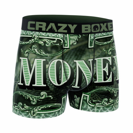 Crazy Boxers Money Dollar Signs Boxer Briefs in Benjamins Stack Box