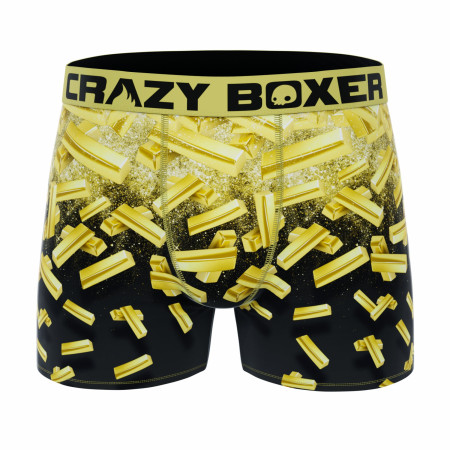 Crazy Boxers Gold Bars All Over Boxer Briefs in Gold Bar Box