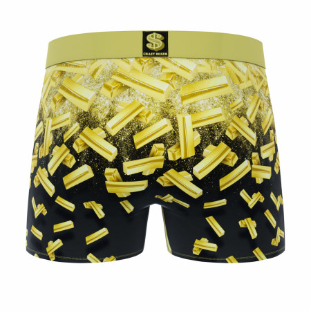 Crazy Boxers Gold Bars All Over Boxer Briefs in Gold Bar Box