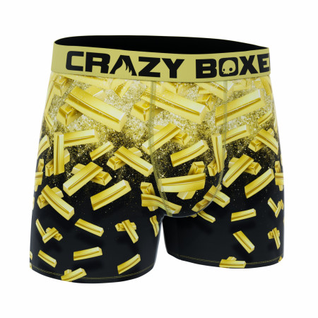 Crazy Boxers Gold Bars All Over Boxer Briefs in Gold Bar Box