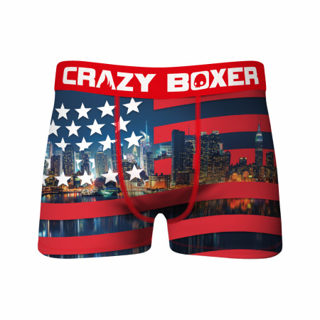 Crazy Boxers American Flag Skyline Boxer Briefs