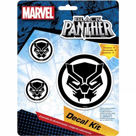 Black Panther Logos 4-Piece Car Decal Kit