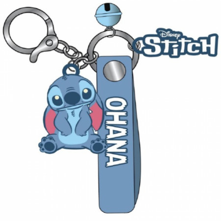 Lilo & Stitch Ohana 3" Figural Keychain w/ Wristlet Bell and Charm