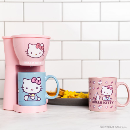 Hello Kitty Coffee Maker Gift Set with 2 Mugs