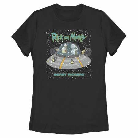 Rick and Morty Merry Rickmas It's Snowing Women's T-Shirt