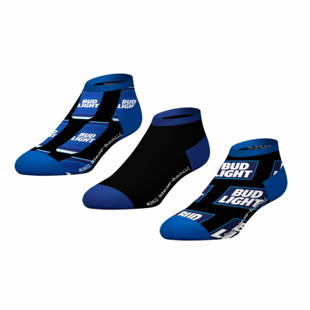 Bud Light Can and Logo 3-Pack Low-Cut Socks