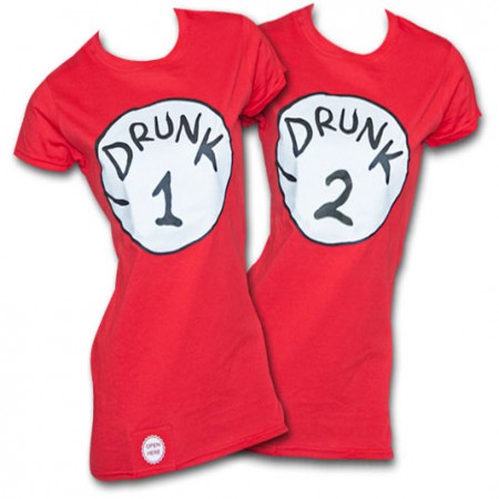 Drunk 1 Bottle Opener Juniors Red T-Shirt