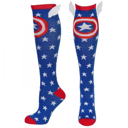 Captain America Blue Winged Socks