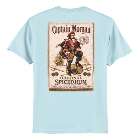 Captain Morgan Bottle Label Light Men's Blue T-Shirt