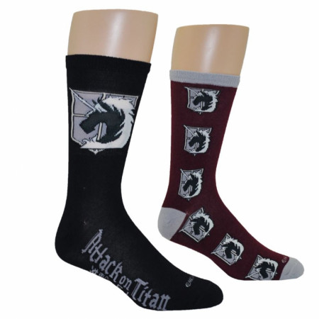 Attack on Titan Military Police 2 Pair Pack of Crew Socks