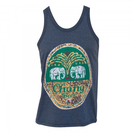 Chang Beer Men's Blue Distressed Oval Logo Tank Top
