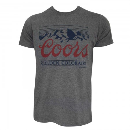 Coors Men's Grey Golden Colorado T-Shirt