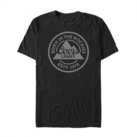 Coors Light Beer Classic Born In The Rockies Men's Black T-Shirt