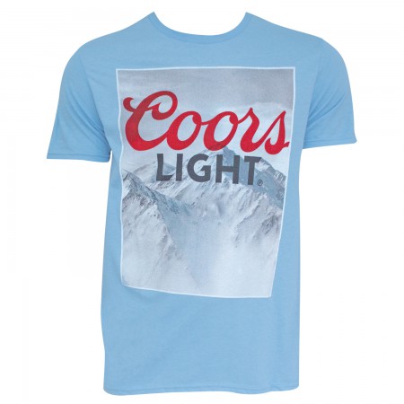 Coors Light Mountain Logo Light Blue Tee Shirt