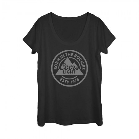 Coors Light Born In The Rockies Women's U-Neck Black T-Shirt