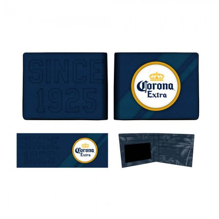 Corona Extra Beer Logo Bifold Navy Blue Wallet