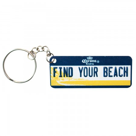 Corona Extra Find Your Beach License Plate Keychain