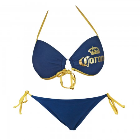 Corona Extra Women's Push Up Sweet Heart Bandeau String Bottom Bikini