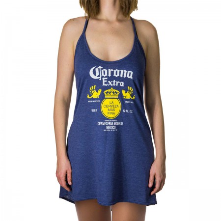 Corona Extra Halter Top Navy Blue Ladies Tank Top Dress