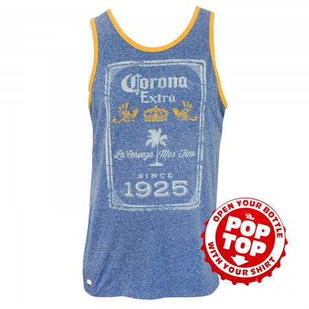 Corona Extra Faded Since 1925 Blue Pop Top Bottle Opener Tank Top