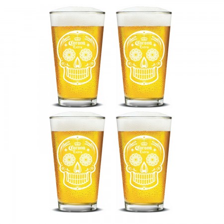 Corona Extra Day Of The Dead Pint Glass Set