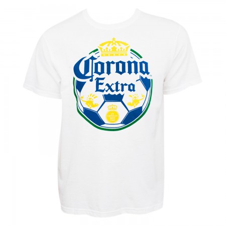 Corona Extra Beer Soccer Ball Men's White T-Shirt
