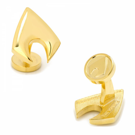 Aquaman Logo 3D Gold Cufflinks